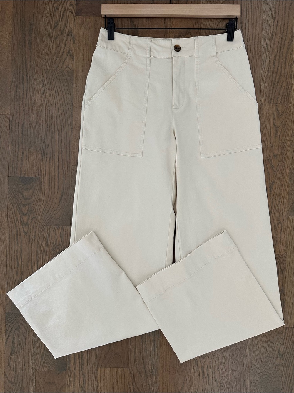 Nili Lotan for Target Cotton Blend Wide Leg Utility Pant in Birch Cream Size 2
